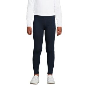 Lands' End Tough Cotton Ankle Legging Deep Sea Navy Girls Plus Size XL (14+-16+)
